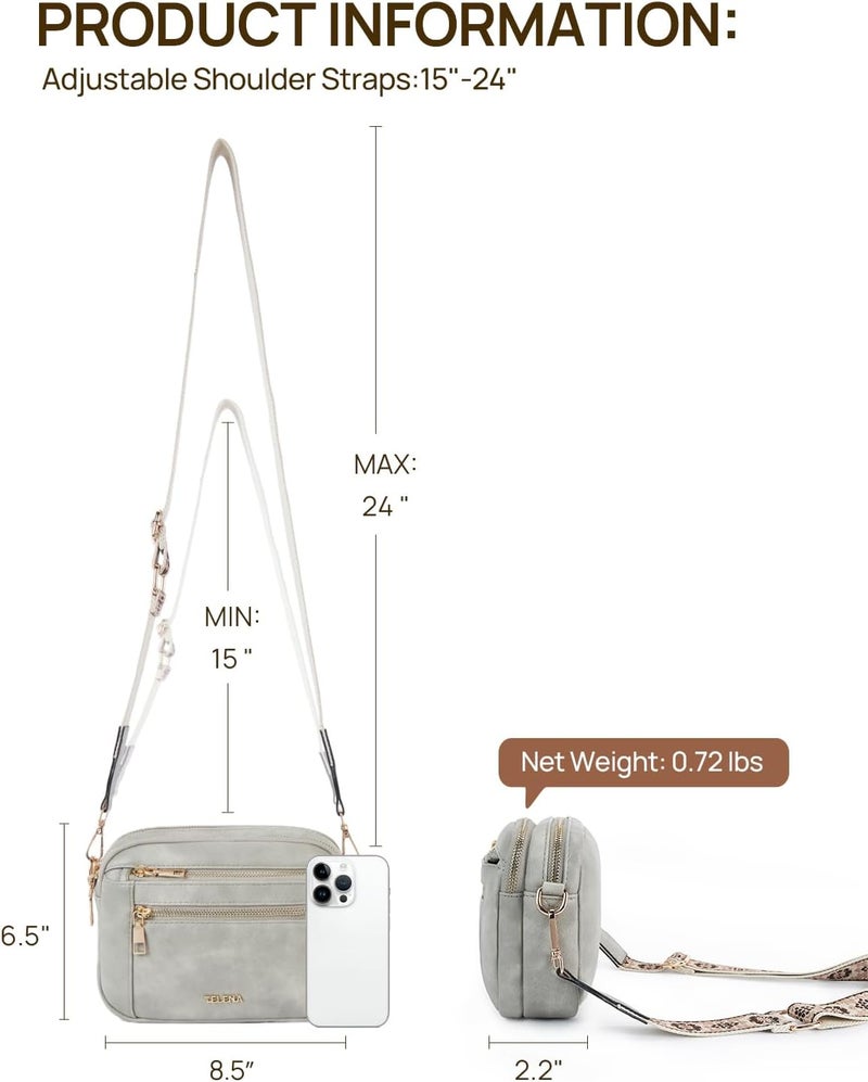 Telena Small Crossbody Bags For Women Vegan Leather Crossbody Purse With Adjustable Wide Strap For Daily Life - Image 5